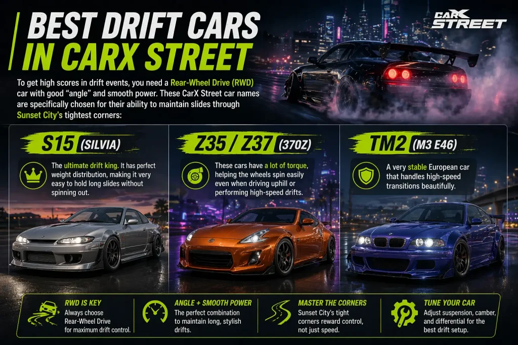CarX Street Car List