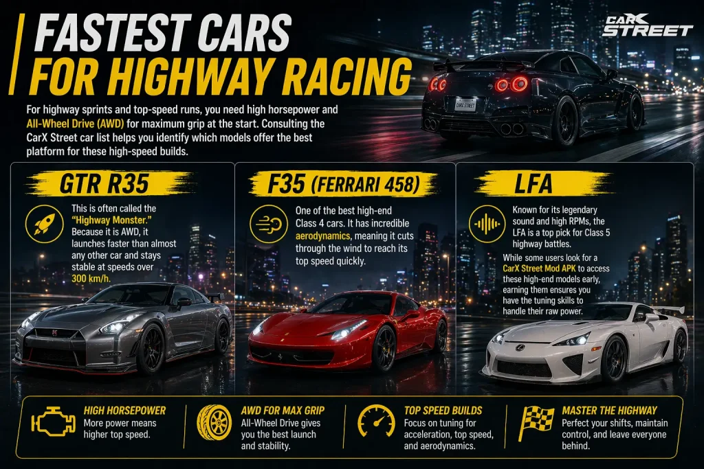 CarX Street Car List
